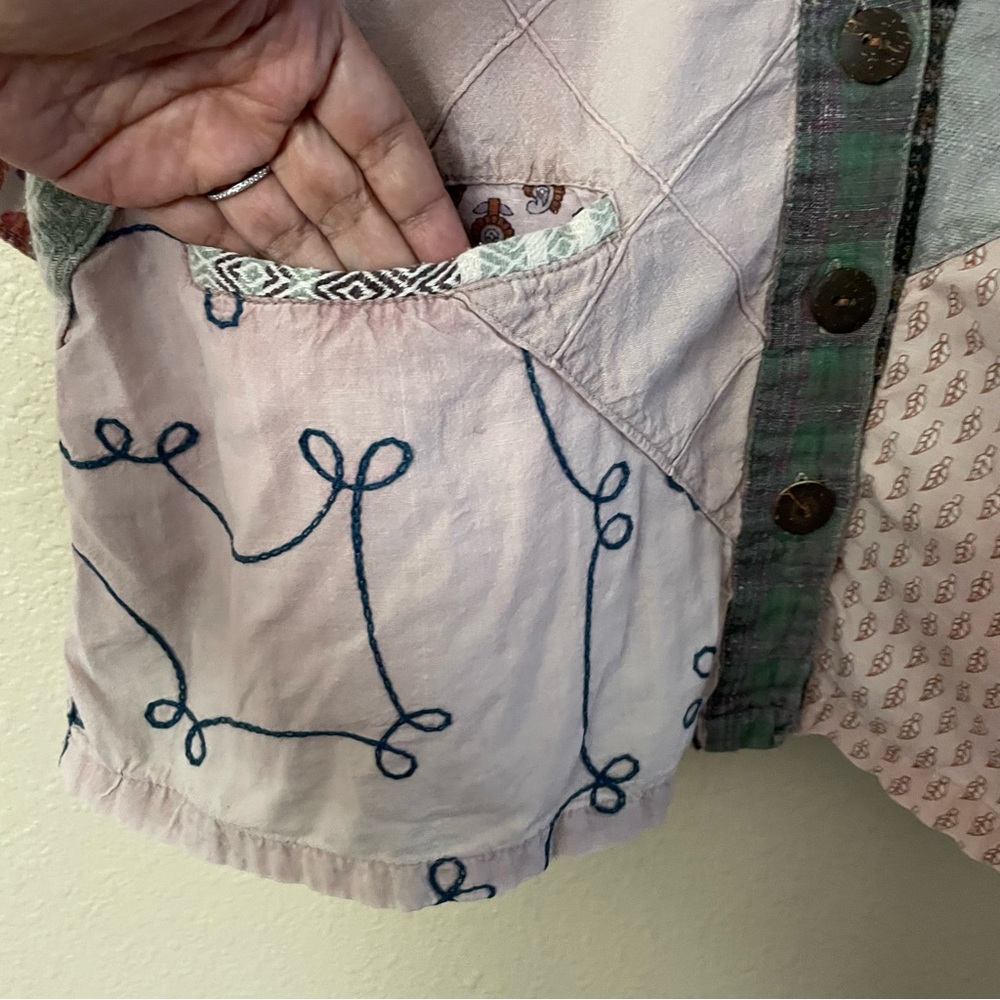 Sacred Threads Patchwork Top Kimono Cardigan Boho… - image 5